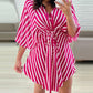 Striped Tied Detail Casual Dress