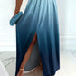 Ombre V Neck Split Thigh Maxi Dress