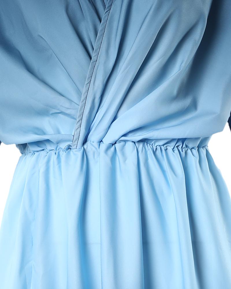 Ombre V Neck Split Thigh Maxi Dress