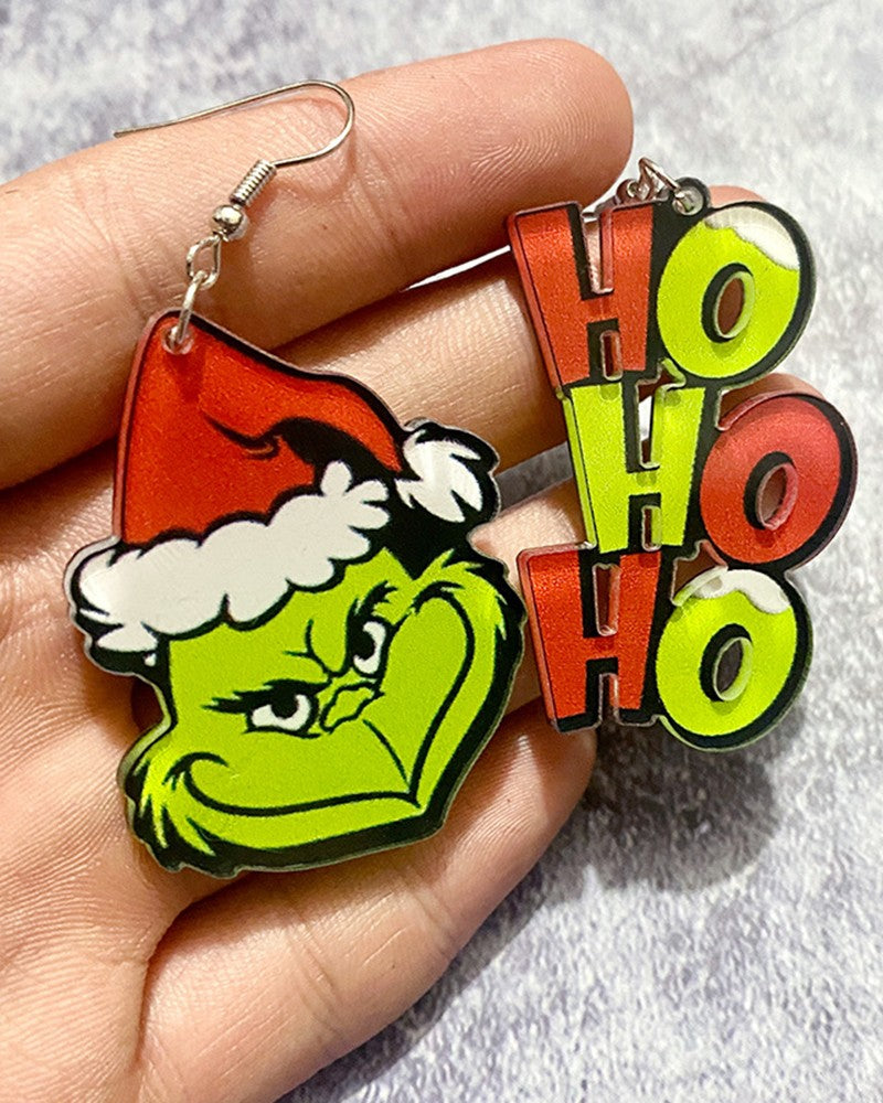 1Pair Christmas Graphic Letter Shaped Drop Earrings