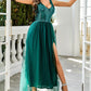 Multi way Wear Sleeveless Sequin Dress With Sheer Mesh Skirt