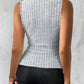 Overlap Buttoned Ribbed Tank Top