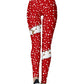 Christmas Snowflake Cartoon Elk Cat Print Leggings