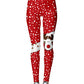Christmas Snowflake Cartoon Elk Cat Print Leggings