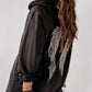 Wings Embroidery Zipper Design Hooded Coat
