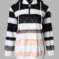 Striped Ombre Pocket Design Hooded Sweatshirt