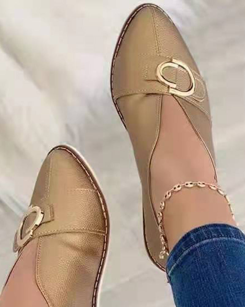 Buckled Point Toe Work Loafers