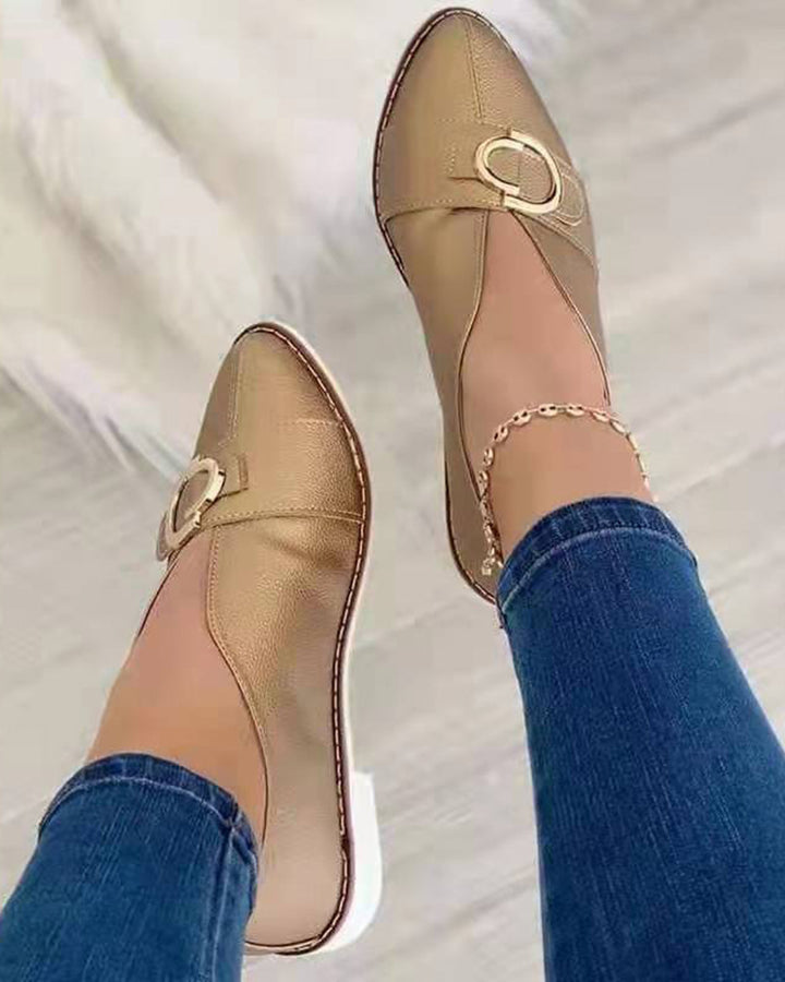 Buckled Point Toe Work Loafers