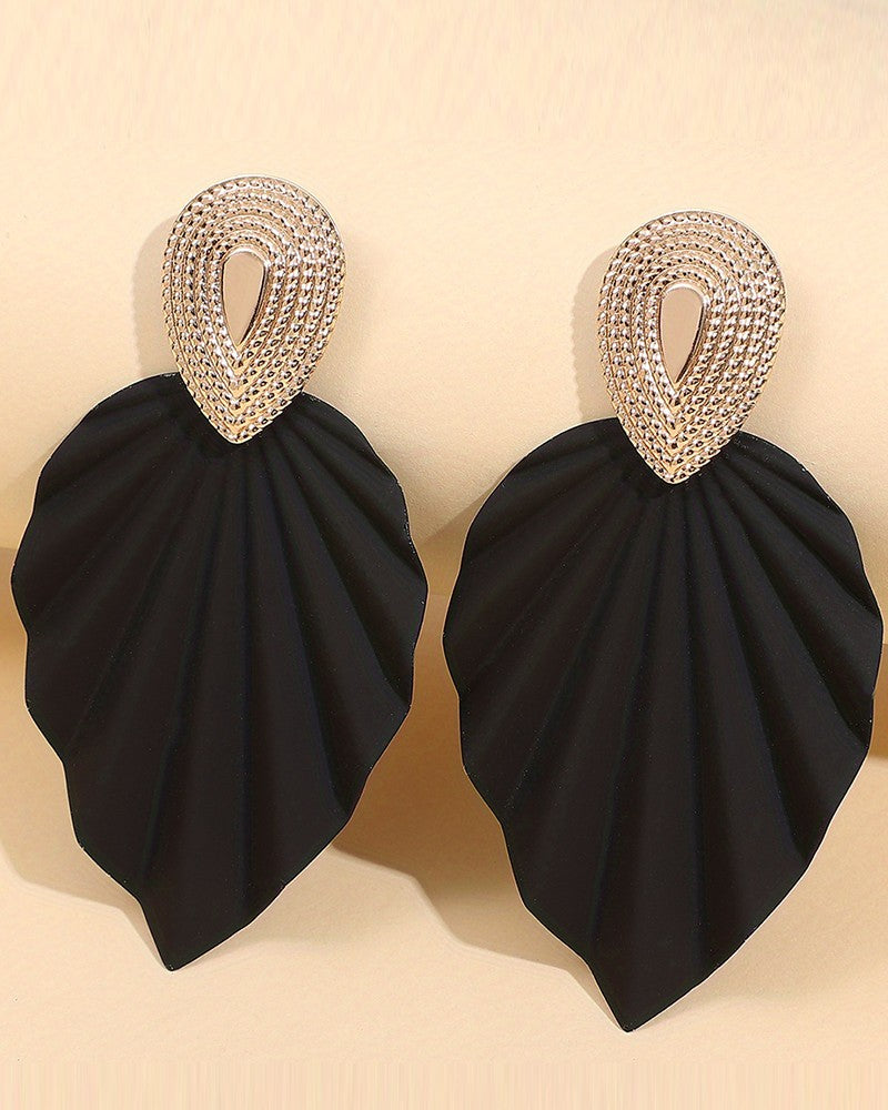 1Pair Vintage Leaf Shape Geometric Earrings