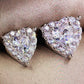 1Pair Heart Shaped Rhinestone Earrings