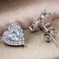 1Pair Heart Shaped Rhinestone Earrings