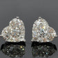 1Pair Heart Shaped Rhinestone Earrings