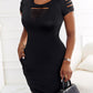 Ladder Cutout Round Neck Casual Dress