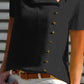 Asymmetrical Neck Short Sleeve Button Front Shirt