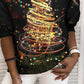 Christmas Tree Print Long Sleeve Sweatshirt