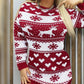 Christmas Elk Heart Snowflake Print Knit Casual Dress