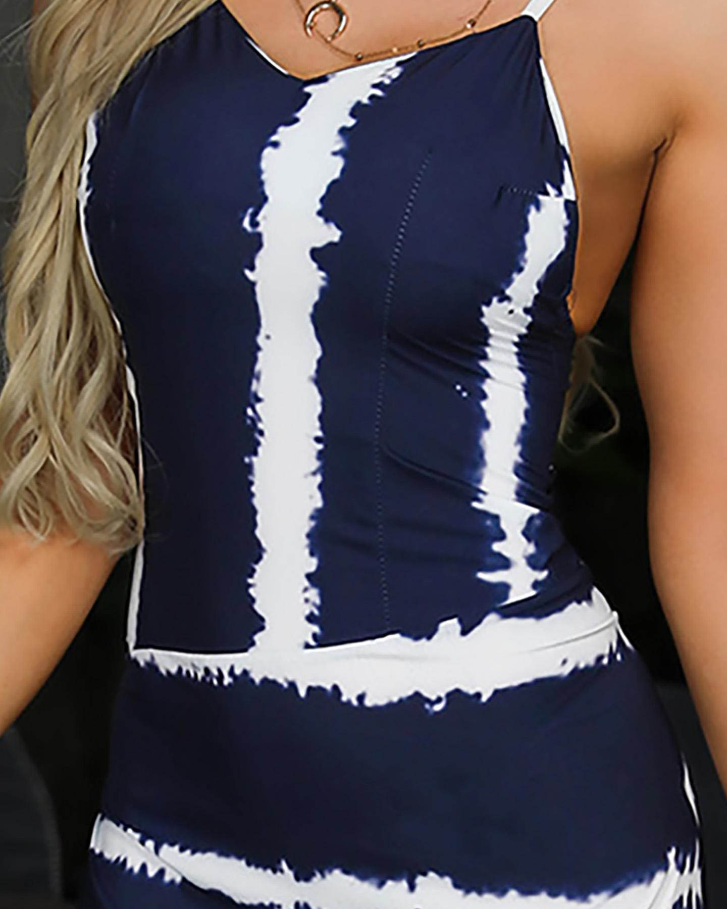 Tie Dye Print Spaghetti Strap Maxi Dress