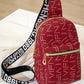 Letter Pattern Zipper Design Crossbody Shoulder Bag