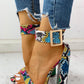 Snakeskin Print Ankle Buckled Chunky Heels