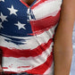 Flag Print Buttoned Tank Top