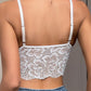 Feather Detail Lace Fishbone Corset Top