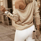 Button Decor Long Sleeve Knit Top
