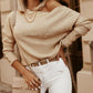 Button Decor Long Sleeve Knit Top