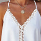Hollow Out Lace Trim Halter Sleeveless Top