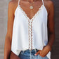 Hollow Out Lace Trim Halter Sleeveless Top