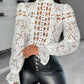 Hollow Out Long Sleeve Crochet Lace Top