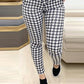 Houndstooth Tied Detail Pocket Design Casual Pants