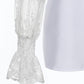 Christmas Wine Glasses Print Lace Sheer Mesh Top