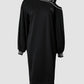 Rhinestone Decor Cold Shoulder Casual Dress