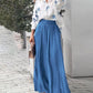 2PCS Palmtree Print Long Sleeve Blouse /w Wide Leg Pants Set