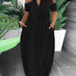 Plus Size Cold Shoulder Pearls Decor Maxi Dress