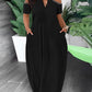 Plus Size Cold Shoulder Pearls Decor Maxi Dress