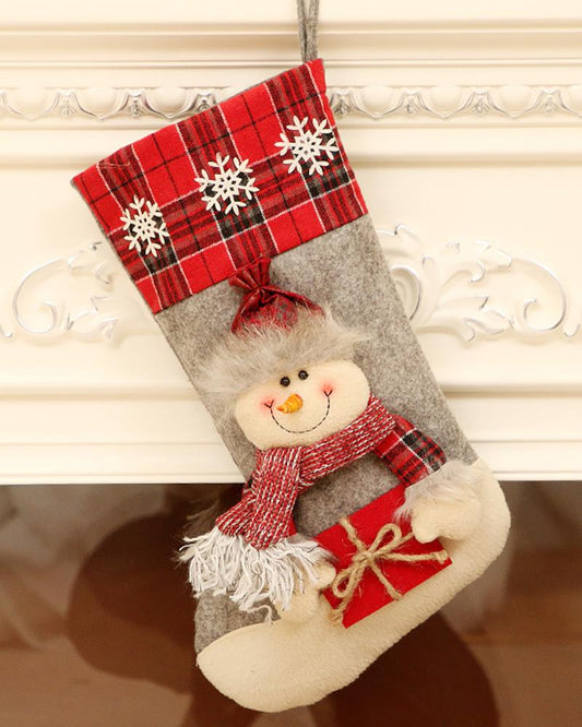 Christmas Moose / Santa / Snowman Pattern Socks Ornaments