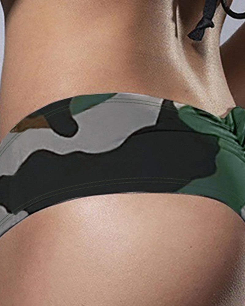 Camouflage Print Ruched Panty