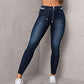 High Waist Drawstring Pocket Design Jeans