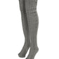 1Pair Over The Knee High Cable Knit Long Socks