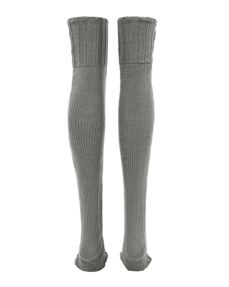 1Pair Over The Knee High Cable Knit Long Socks