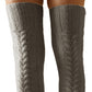 1Pair Over The Knee High Cable Knit Long Socks