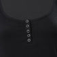 U Neck Snap Button Ribbed Tank Top