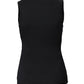 U Neck Snap Button Ribbed Tank Top