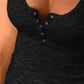 U Neck Snap Button Ribbed Tank Top