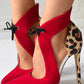 Contrast Leopard Print Tied Detail Stiletto Heel Pumps