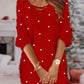 Beaded Decor V Neck Fluffy Casual Dress