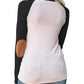 Buttoned Elbow Patches Raglan Sleeve Slinky Blouse