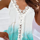 Marble Print Lace Patch Tank Top