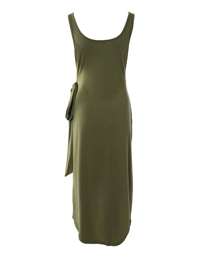 Tied Detail Sleeveless Casual Dress